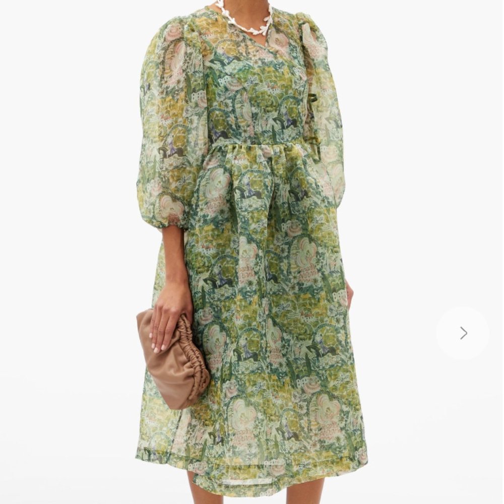 💝HOST PICK💝 SHRIMPS Titania Floral-print Organza Wrap Dress (12UK - 8US)